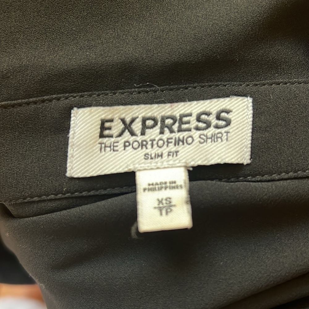 Express black lace sleeve button down shirt - Picture 8 of 8